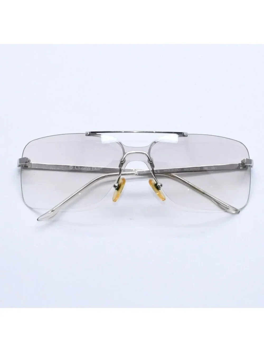 Dior Rimless Sunglasses Silver Gray Gradient Lens Eyewear